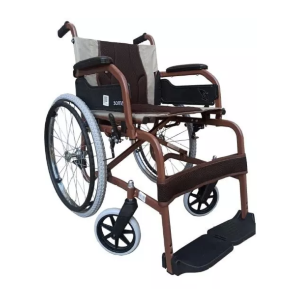 Karma Champion 200 Red Brown DC Folding Manual Wheelchair